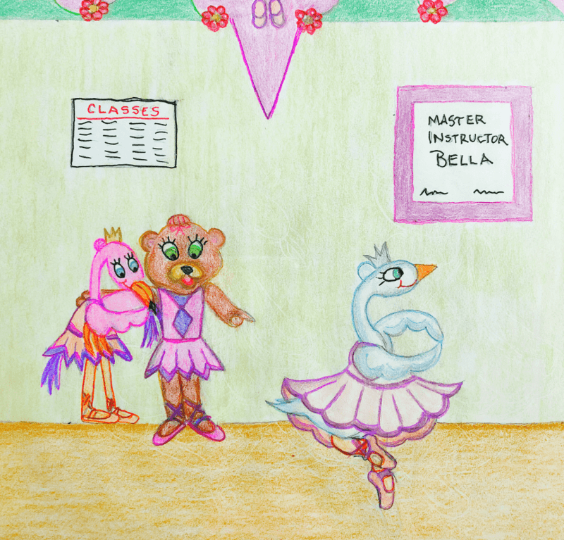 Illustration from Florrie Flamingo's First Ballet Class