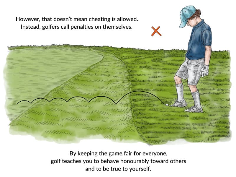 Golfers don't cheat but rather call penalties on themselves