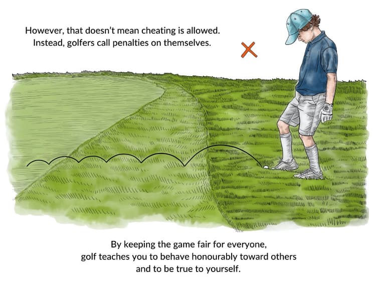 Golfers don't cheat but rather call penalties on themselves