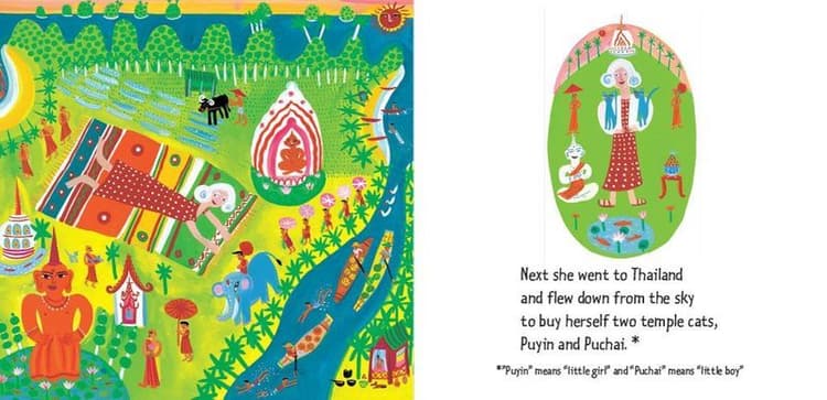 'Next she went to Thailand and flew down from the sky...'