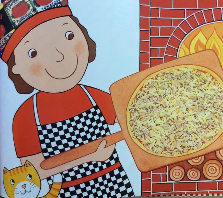 Mmm. The pizzeria smells delicious as the pizza bakes.