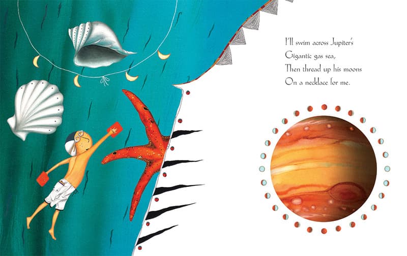 I'll swim across Jupiter's gigantic gas sea, then thread up his moons on a necklace for me. 