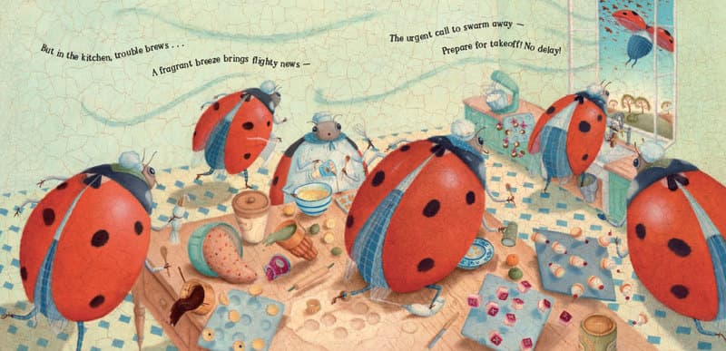 'But in the kitchen, trouble brews...a fragrant breeze brings flighty news.'
