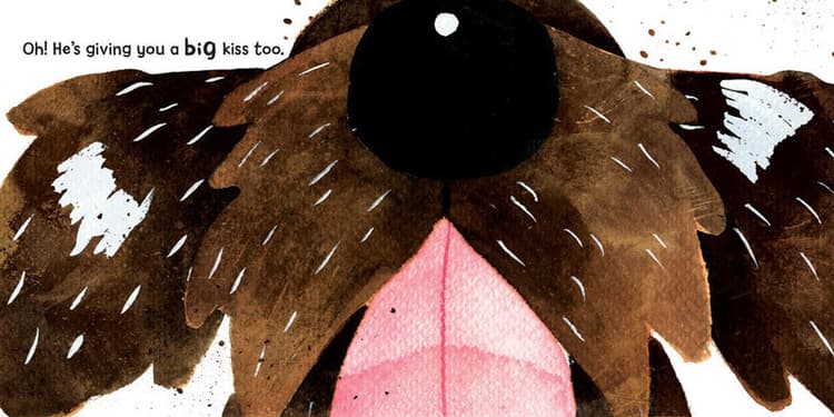 Oh! He's giving you a big kiss too. 