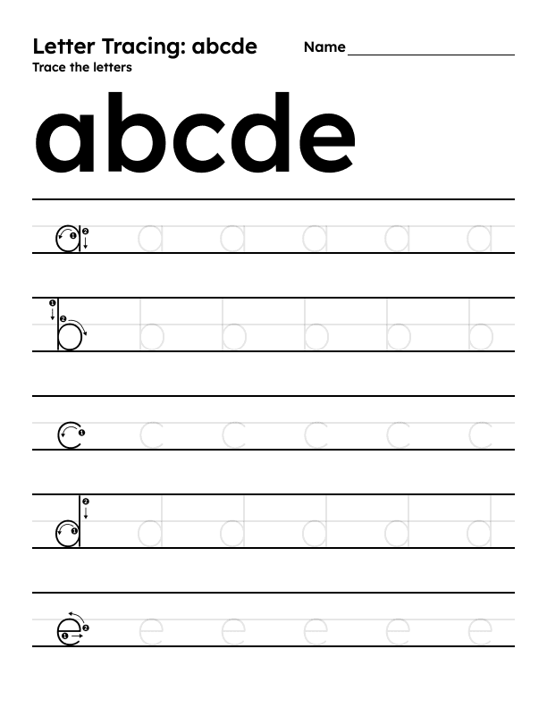Printable: Lowercase Multiple Letters