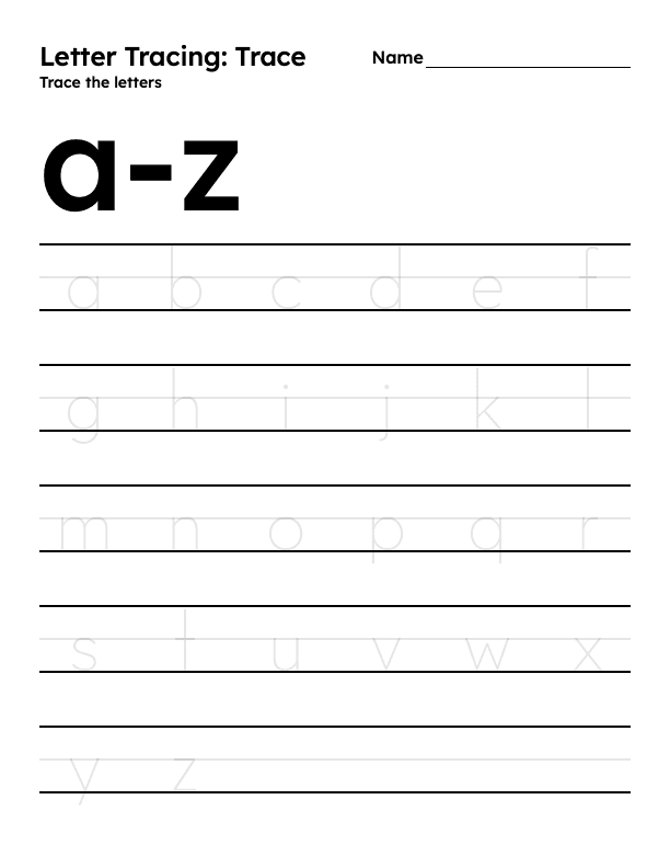 Printable: All Lowercase Letters