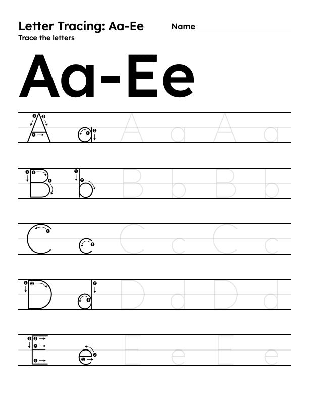 Printable: Mixed Multiple Letters