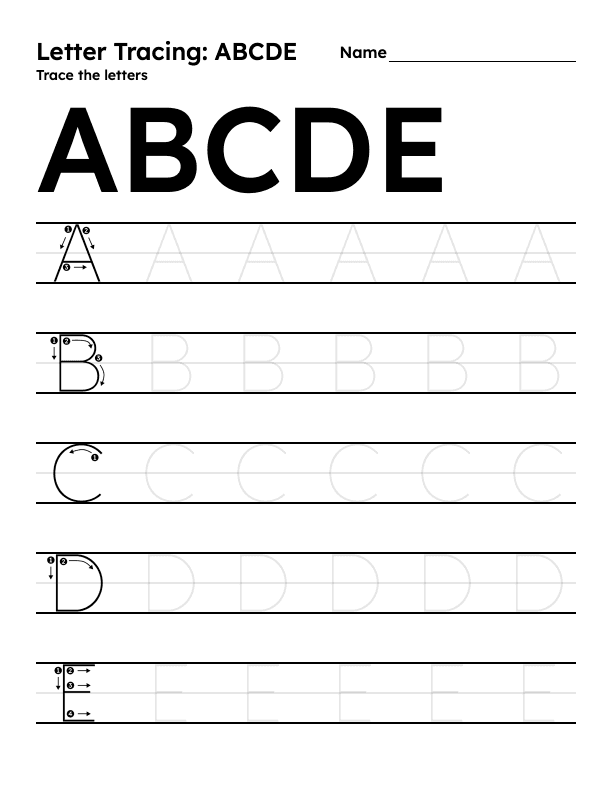 Printable: Uppercase Multiple Letters