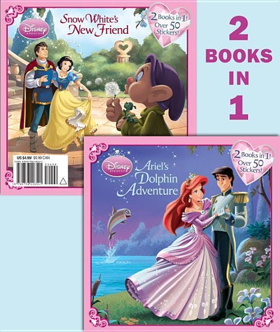 Ariel's Dolphin Adventure/Snow White's New Friend (Disney Princess) [With Sticker(s)]