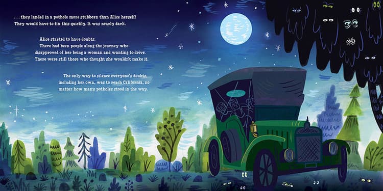 Alice and her pals had to sleep in the car when they couldn't find lodging. People's doubts they could make it cross country haunted Alice.