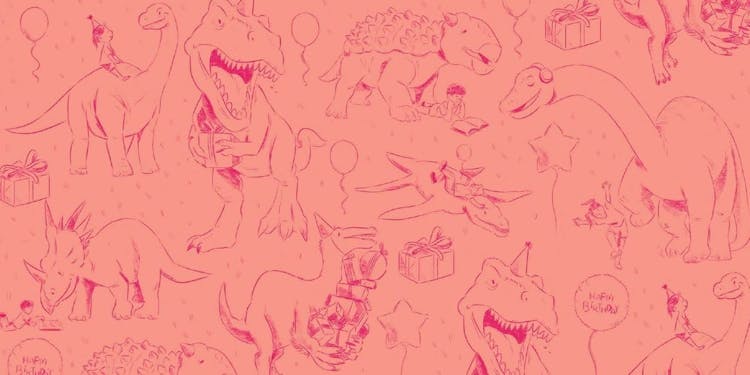 Don't Ask a Dinosaur endpapers