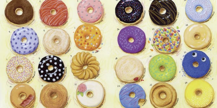 Dozens of Doughnuts endpapers