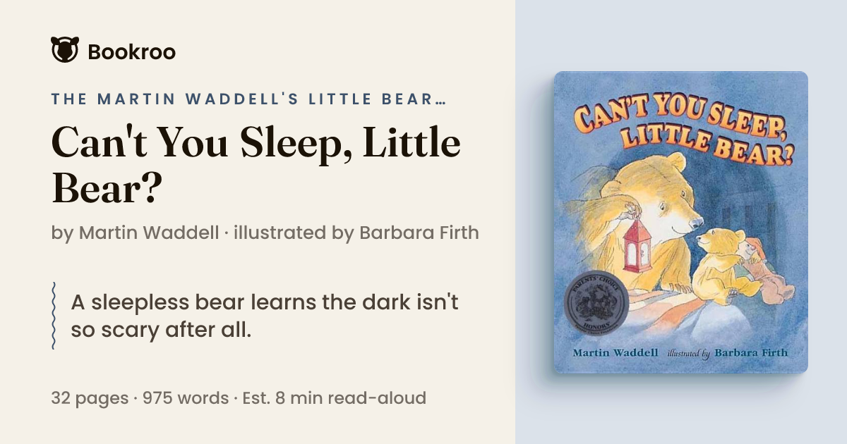 Can't You Sleep, Little Bear? by Martin Waddell